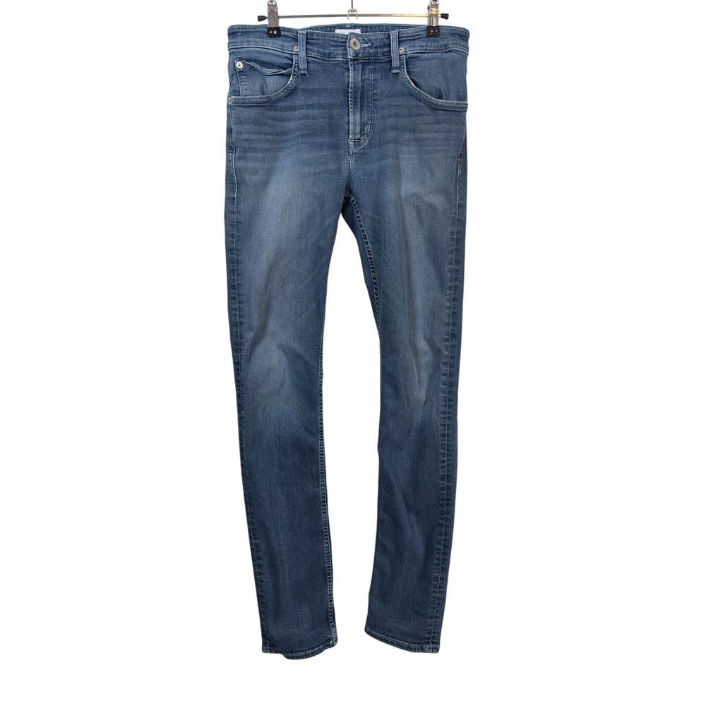 Hudson Blake Slim Straight Jeans Mens 31 Blue Medium Wash Faded Denim Stretch